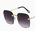 Trendy Square Frameless Sunglasses - Polygonal Style